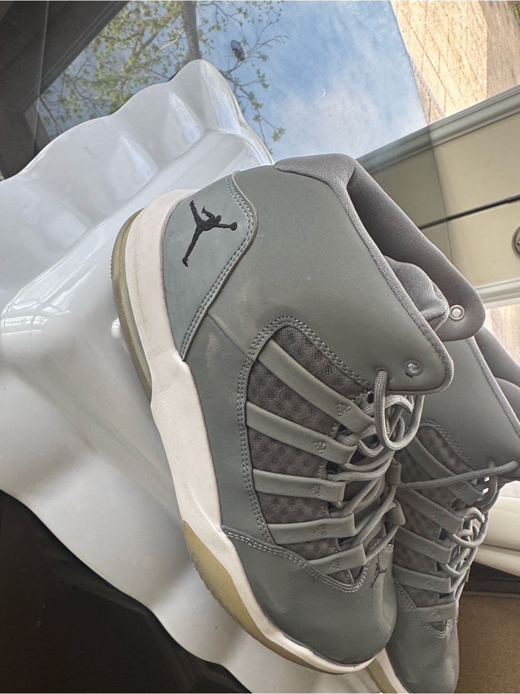 Jordan Gray High-Top Basketball Sneakers